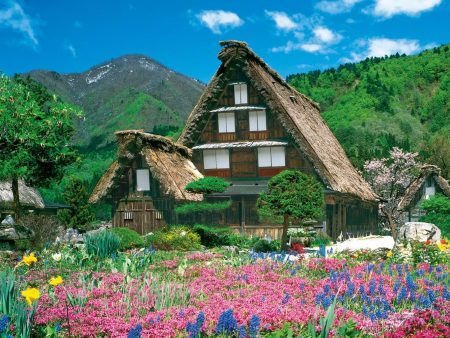 Aim to be a Puzzle Master! Flowering Shirakawa-go - Gifu 300 Piece Jigsaw Puzzle EPOCH 25-103 JAPAN on Sale