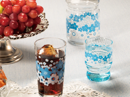 Aderia Glass Goblet - Blue Flower on Sale