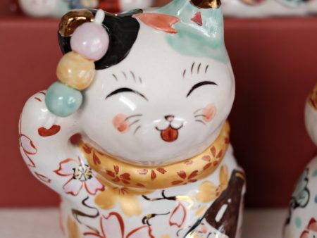 Yudachigama Hand-painted Lucky Cat with Mochi Decoration For Discount