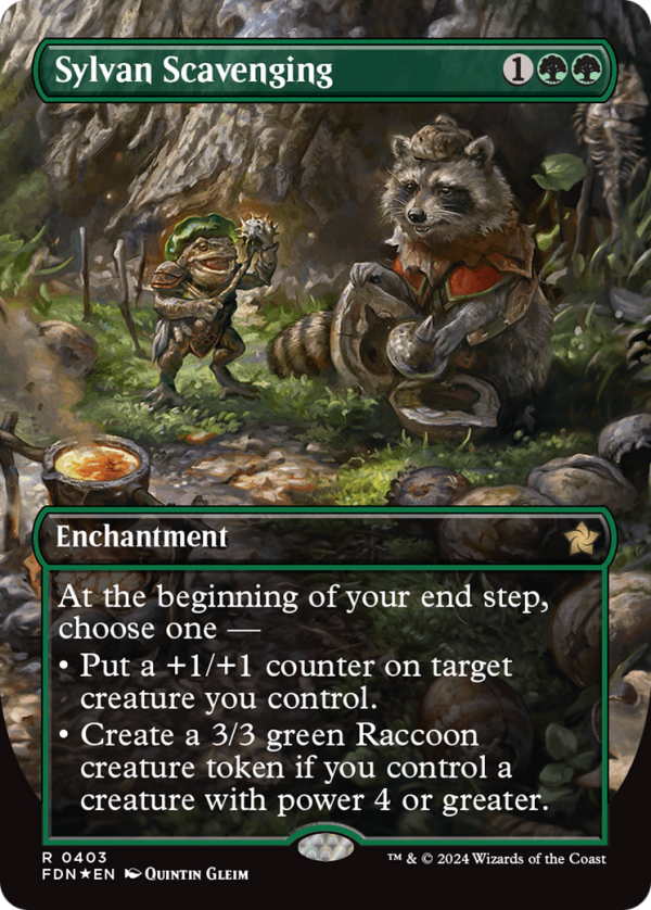 Sylvan Scavenging (Borderless) (Mana Foil) [Foundations] Fashion