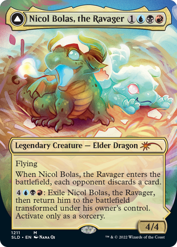 Nicol Bolas, the Ravager    Nicol Bolas, the Arisen (Display Commander) (Borderless) [Secret Lair: From Cute to Brute] Discount