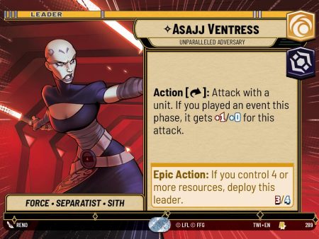 Asajj Ventress - Unparalleled Adversary (Hyperspace) (289) [Twilight of the Republic] For Discount