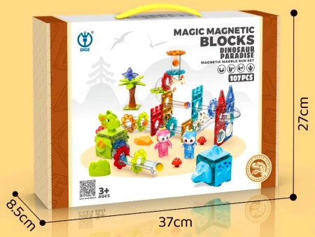 2200 107 Pieces  Magic Magnetic Blocks: Dinosaur Paradise For Cheap